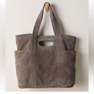 Free People Suede Caravan Tote in Charcoal Brand new with tags $128 MSRP